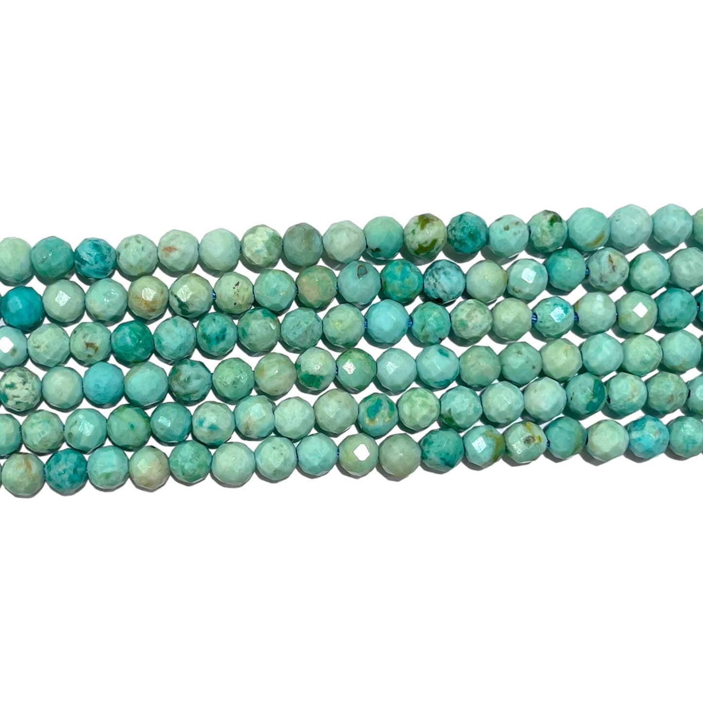 Fil de perles facettées Turquoise du Pérou - Foliesbijoux