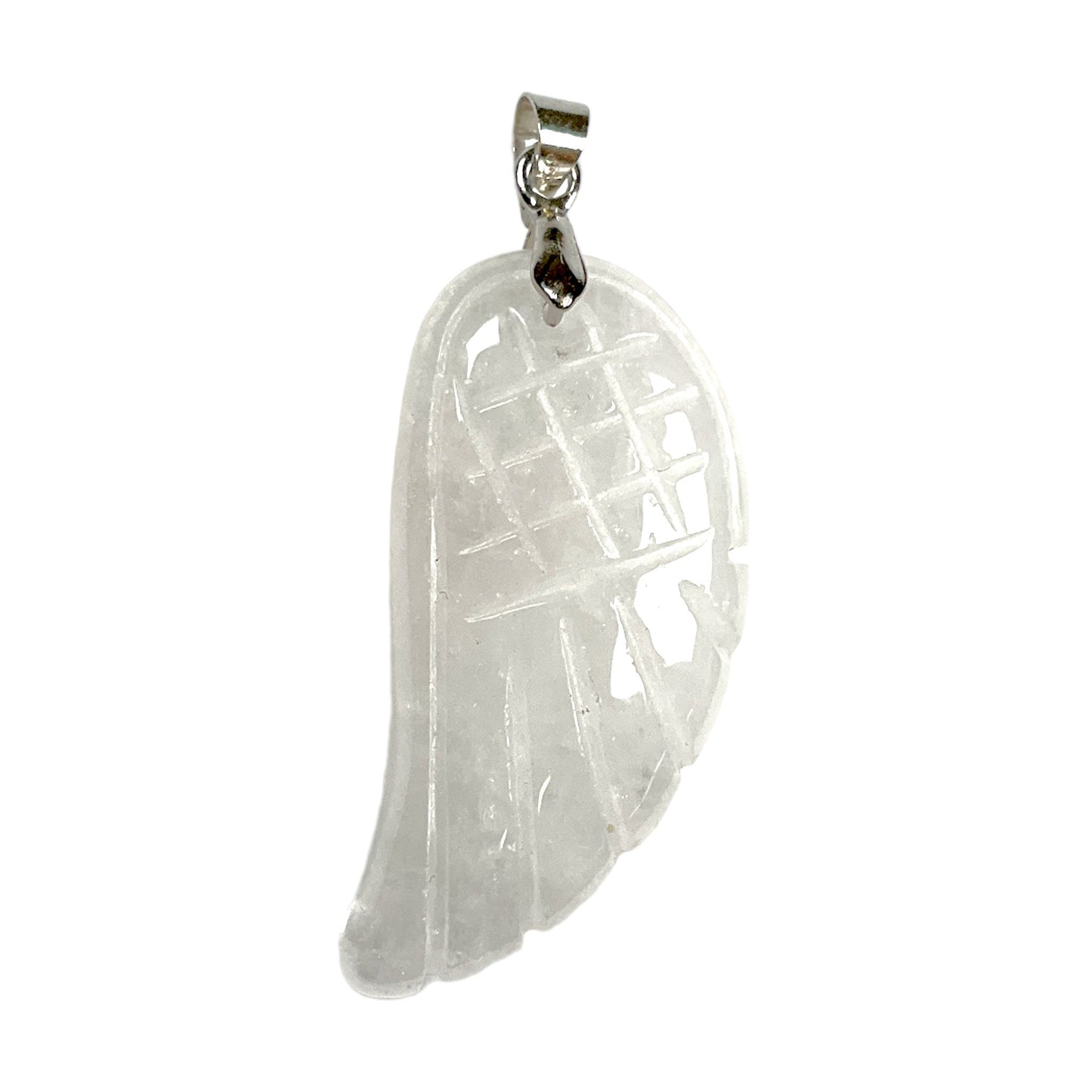 Pendentif Cristal de roche en aile épaisse - Foliesbijoux
