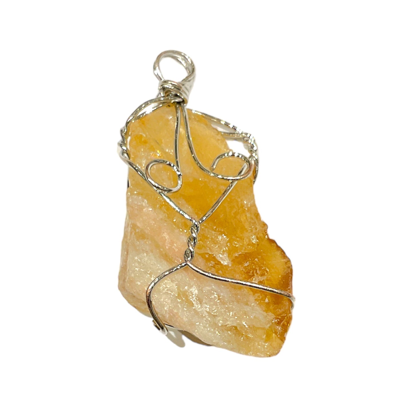 Pendentif Citrine chauffée chauffée Brute - Foliesbijoux