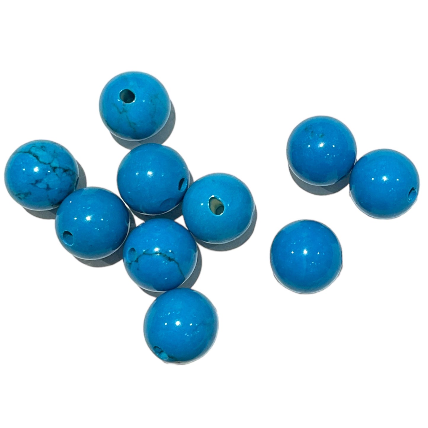 Lot de 10 perles Howlite chauffée – Trou de 1,5 mm - Foliesbijoux