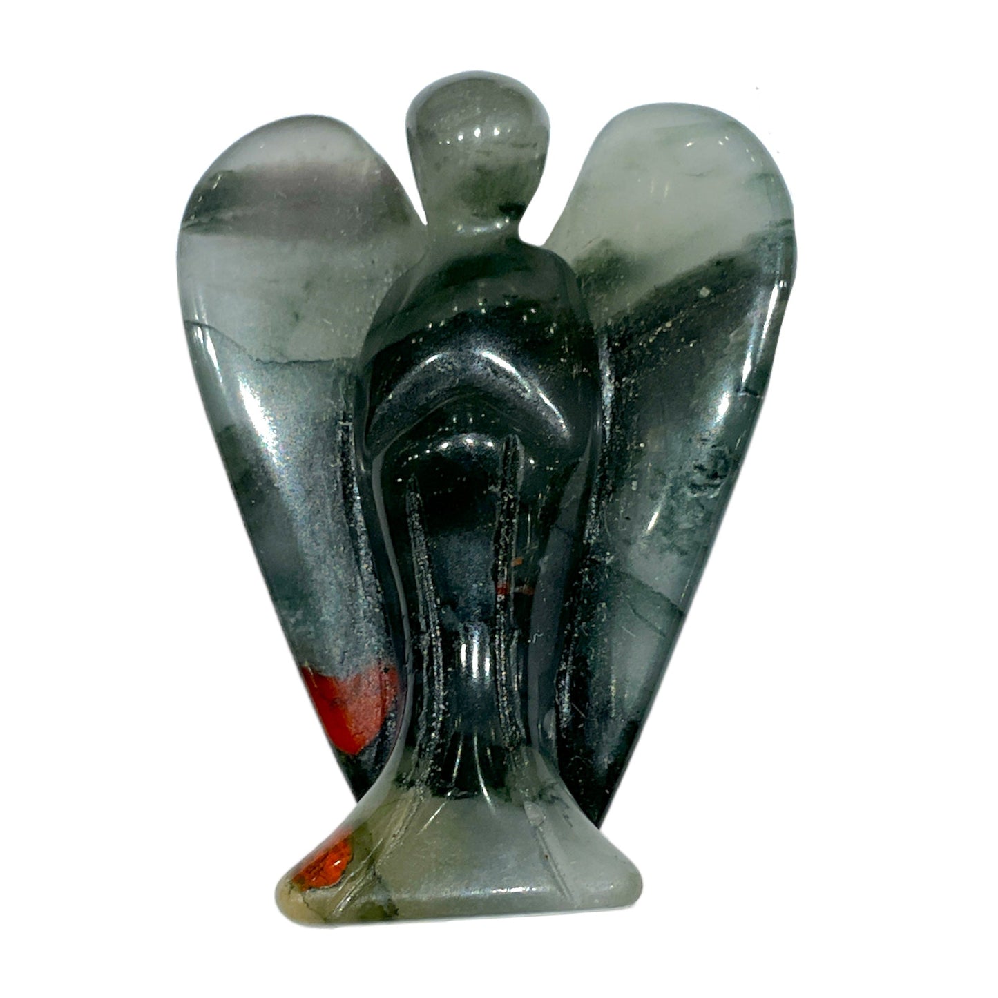 Figurine ange en Jaspe héliotrope - Foliesbijoux