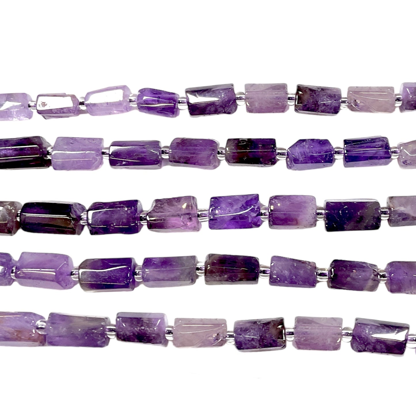 Fil Améthyste en rectangle 7x12mm - Foliesbijoux