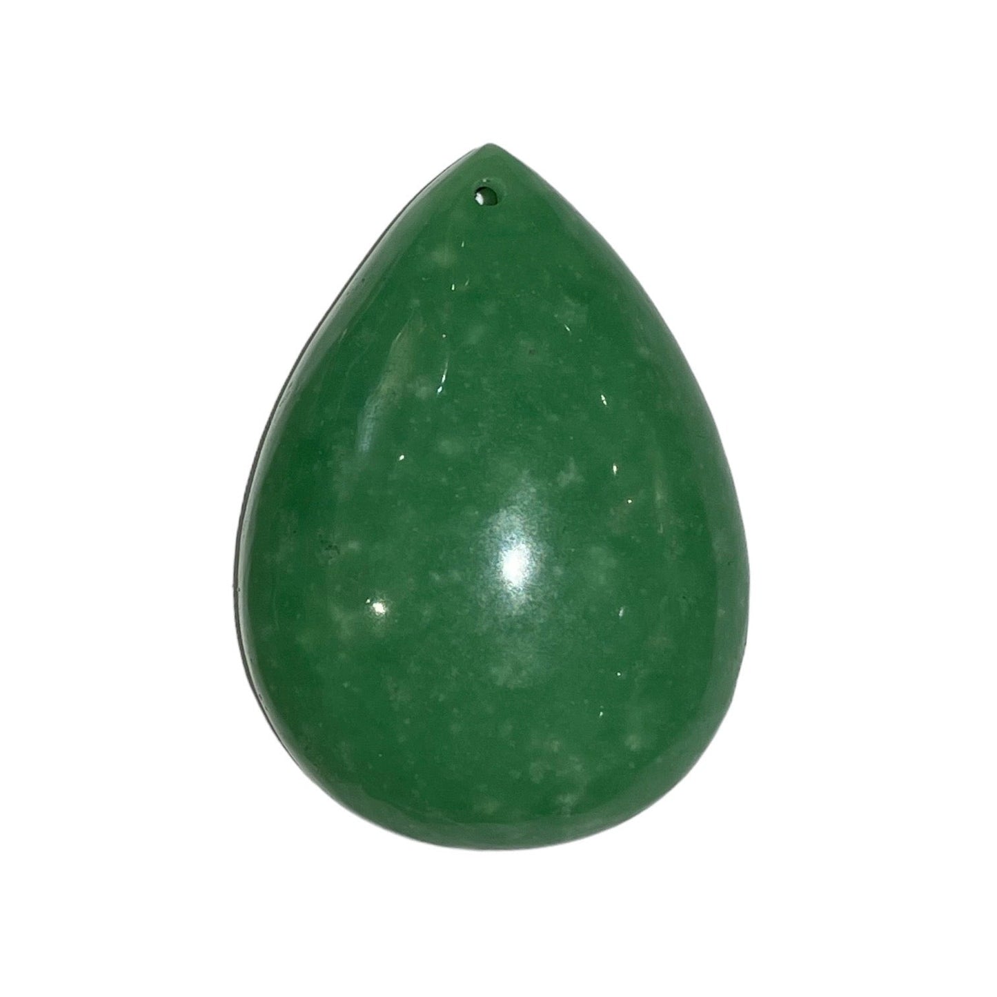 Pendentif Jade forme goutte plate percé devant - Foliesbijoux