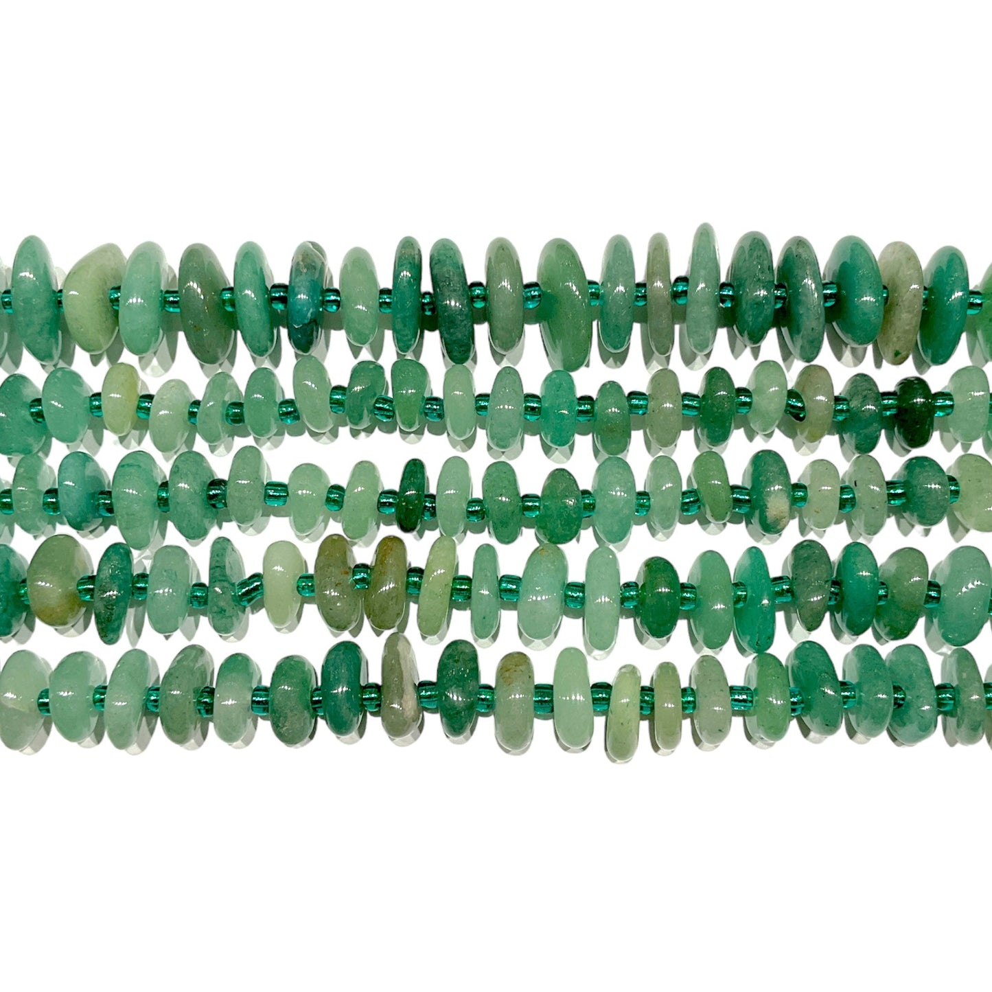 Fil de pierre baroque aventurine verte 5 x 12 mm - Foliesbijoux