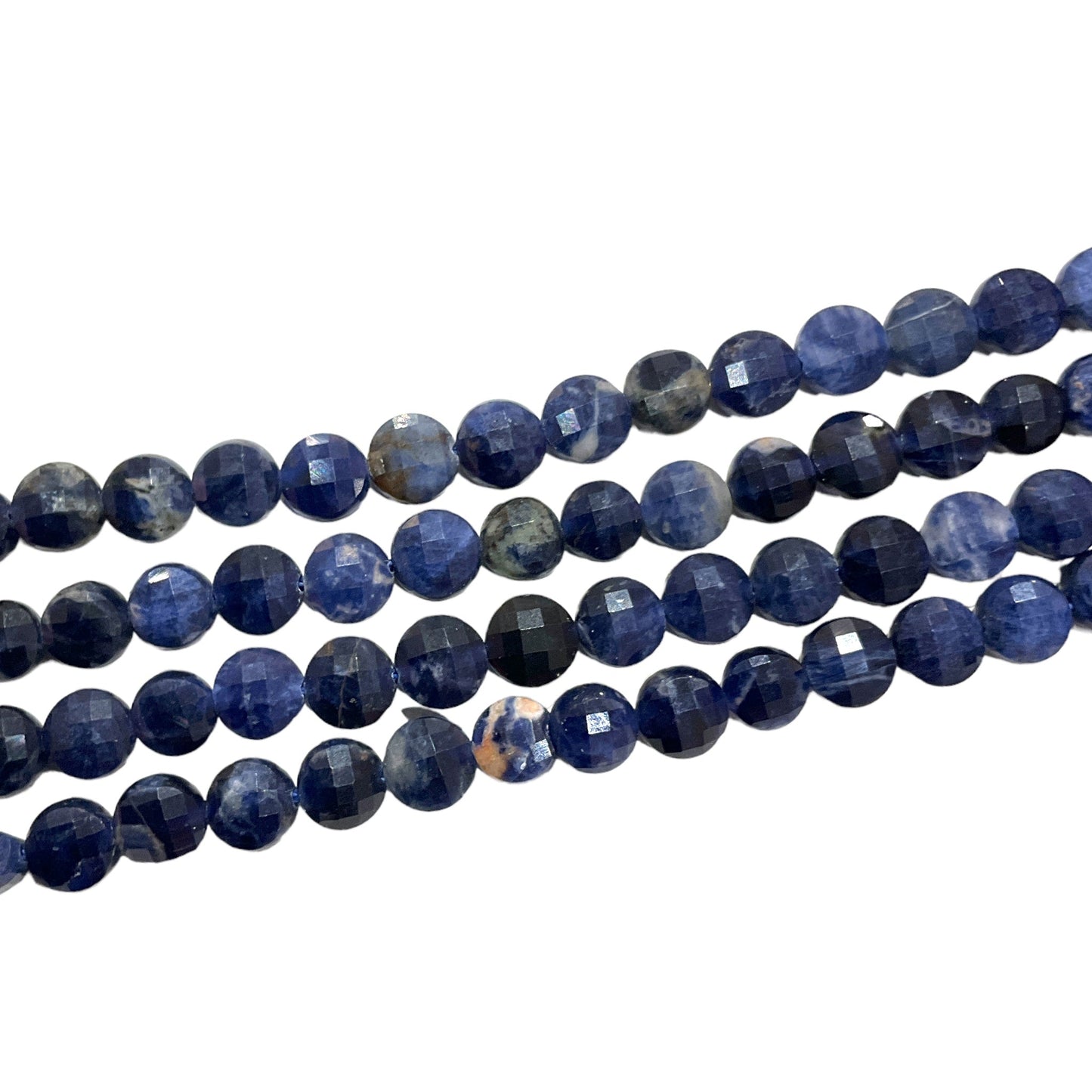 Fil Sodalite en rond plat facetté 6x6 - Foliesbijoux