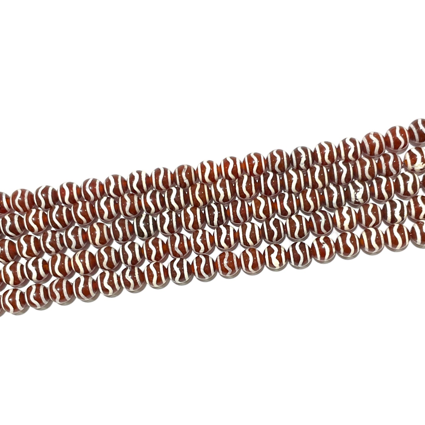 Fil de perle Agate du Tibet 8mm #26 - Foliesbijoux