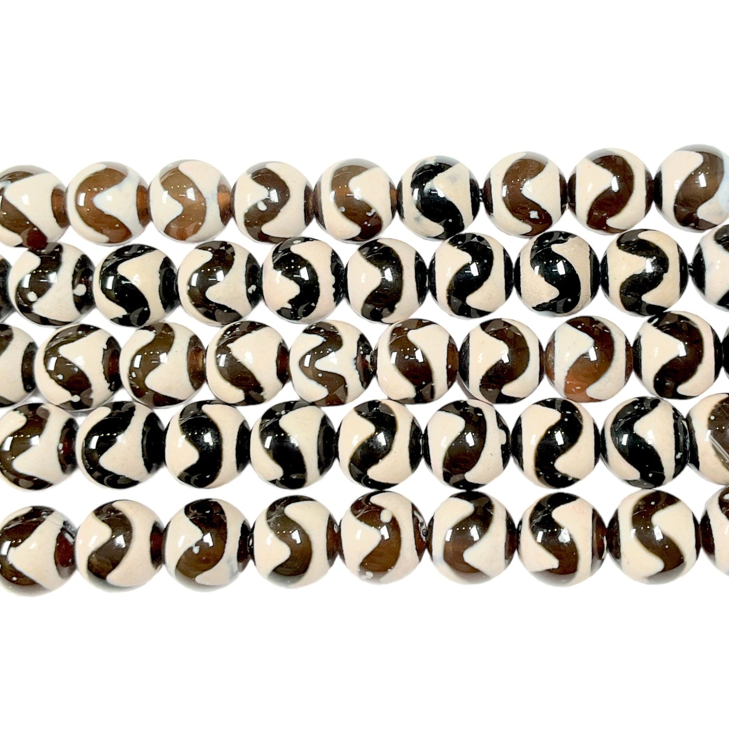 Fil de perle Agate du Tibet Dzi #9 - Foliesbijoux