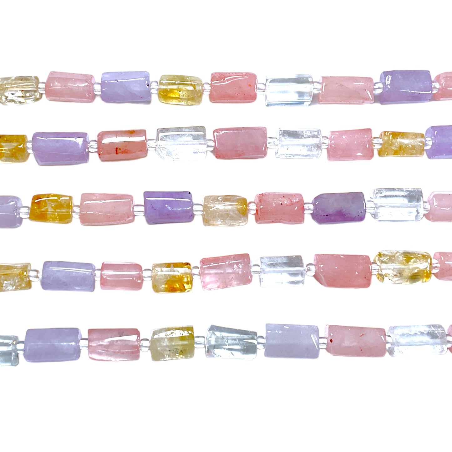 Fil multi Quartz en rectangle 8x12mm - Foliesbijoux