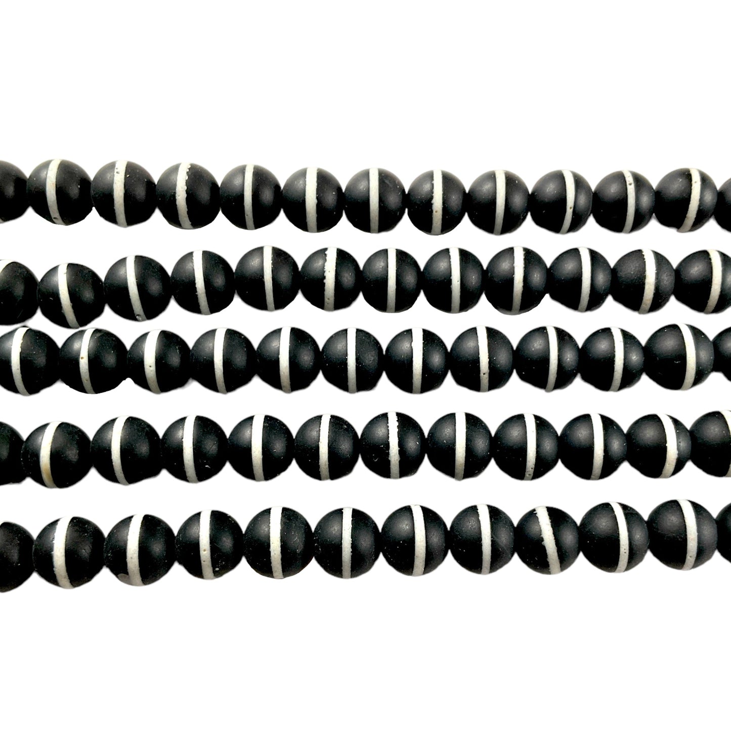 Fil de perle Agate du Tibet Dzi matte 8 mm #6 - Foliesbijoux