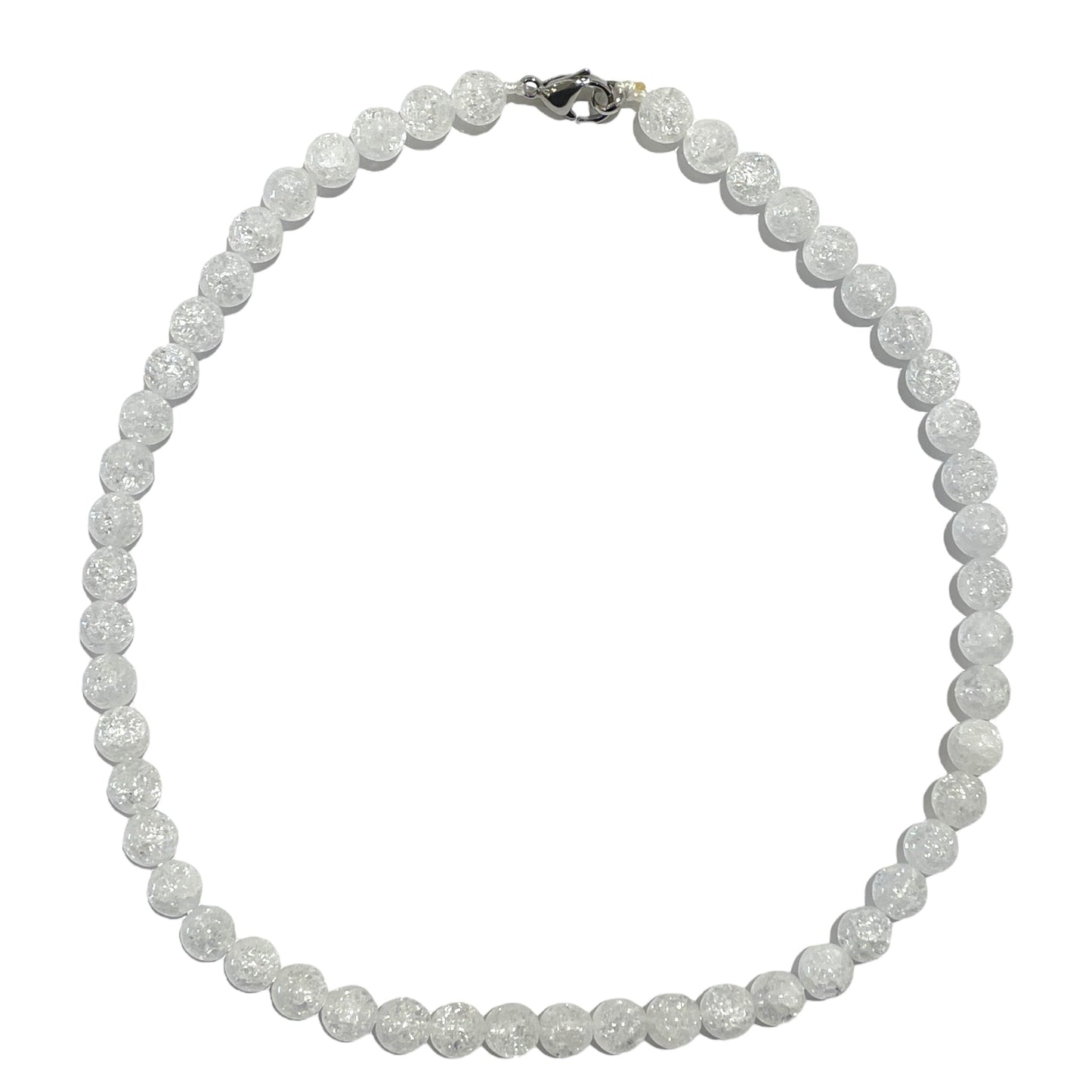 Collier boule cristal de roche craquelé - Foliesbijoux