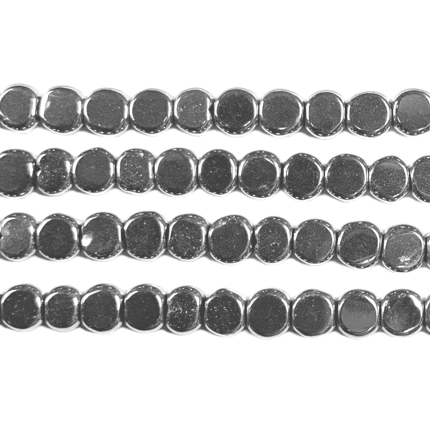 Fil de perle Hématite electroplaquée argentée HEA-84 - Foliesbijoux