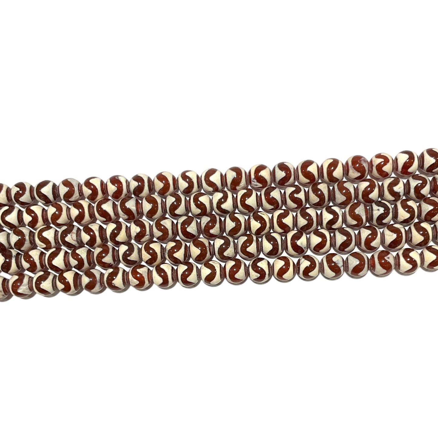 Fil de perle Agate du Tibet 8mm #20 - Foliesbijoux