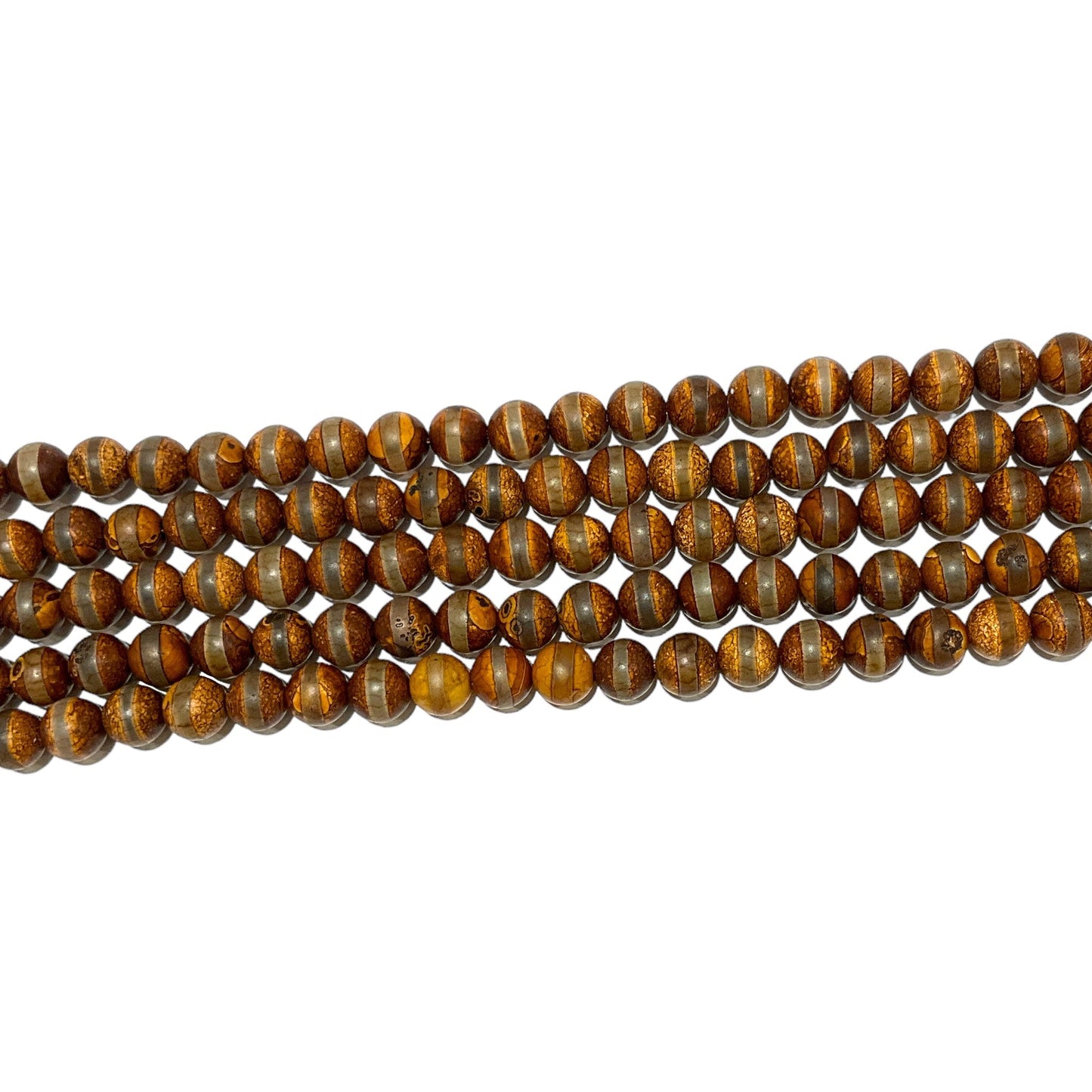 Fil de perle Agate du Tibet #34 - Foliesbijoux