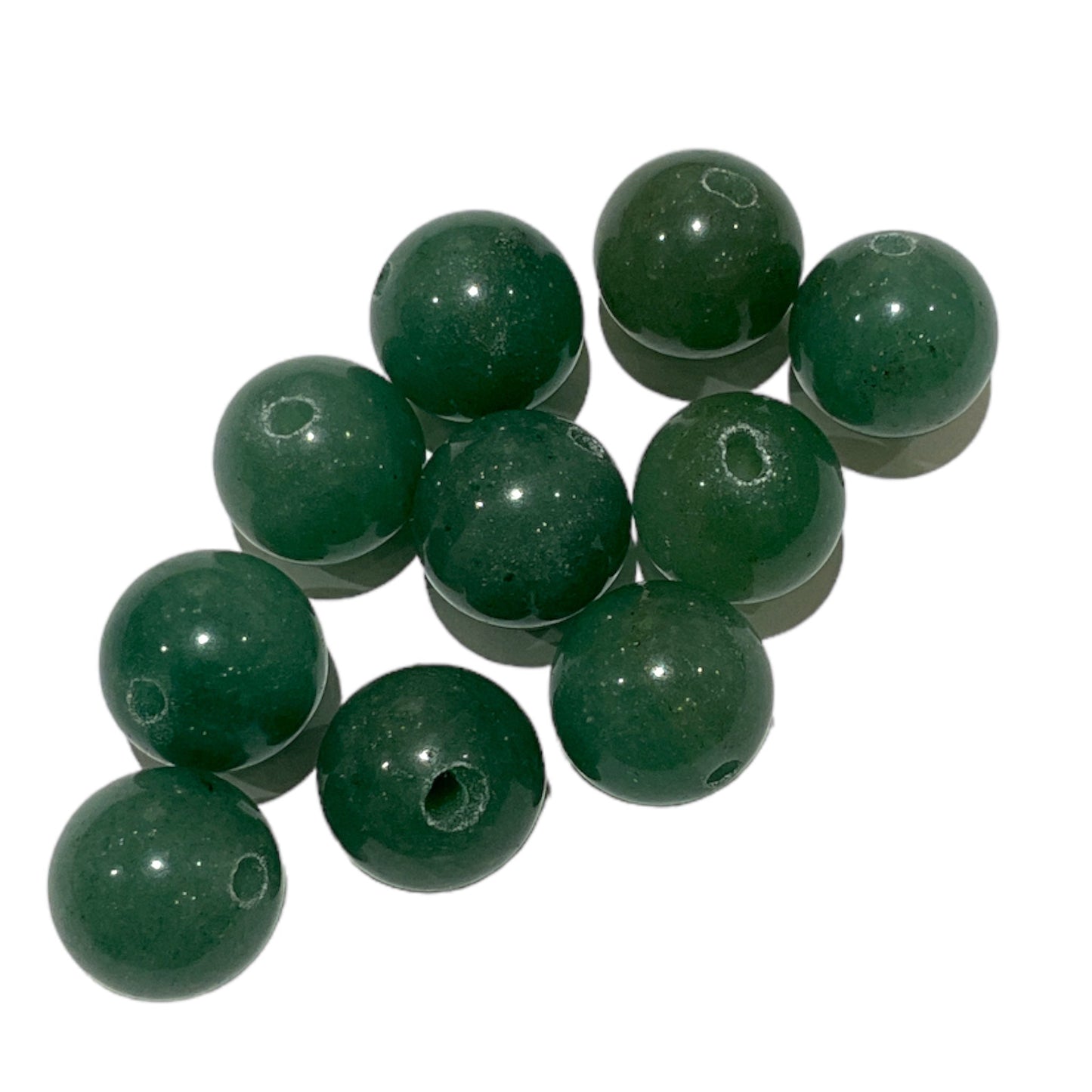 Lot de 10 perles Aventurine verte – Trou de 1,5 mm - Foliesbijoux