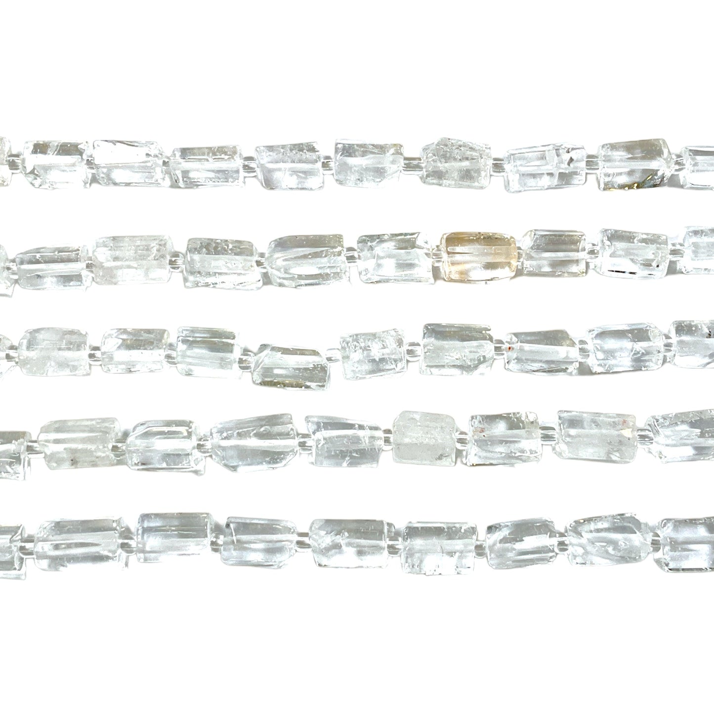 Fil Cristal de roche en rectangle 7x12mm - Foliesbijoux