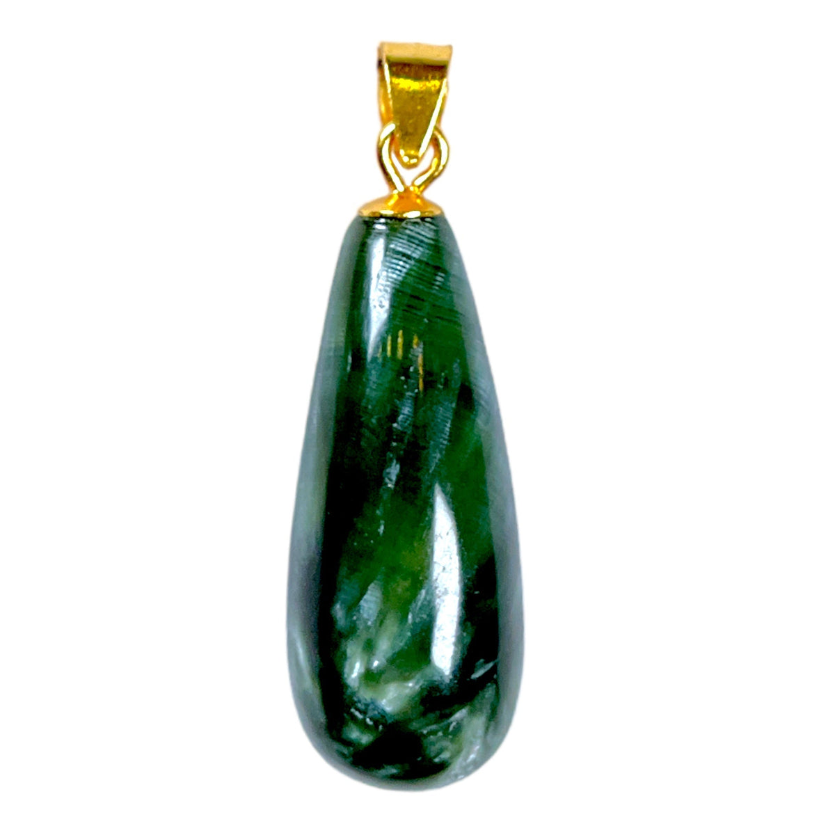Pendentif goutte Seraphinite 8 x 20 mm - Foliesbijoux