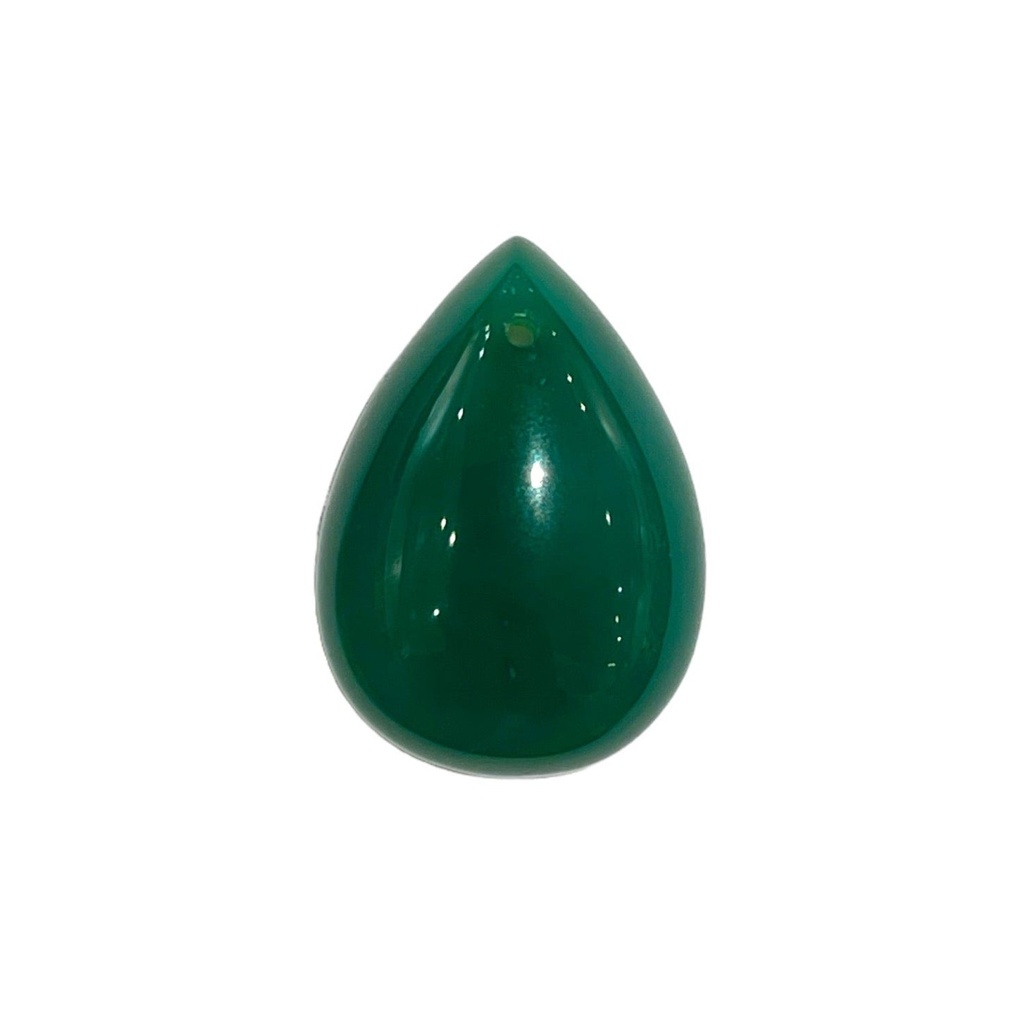 Pendentif Agate verte forme goutte plate percé devant - Foliesbijoux