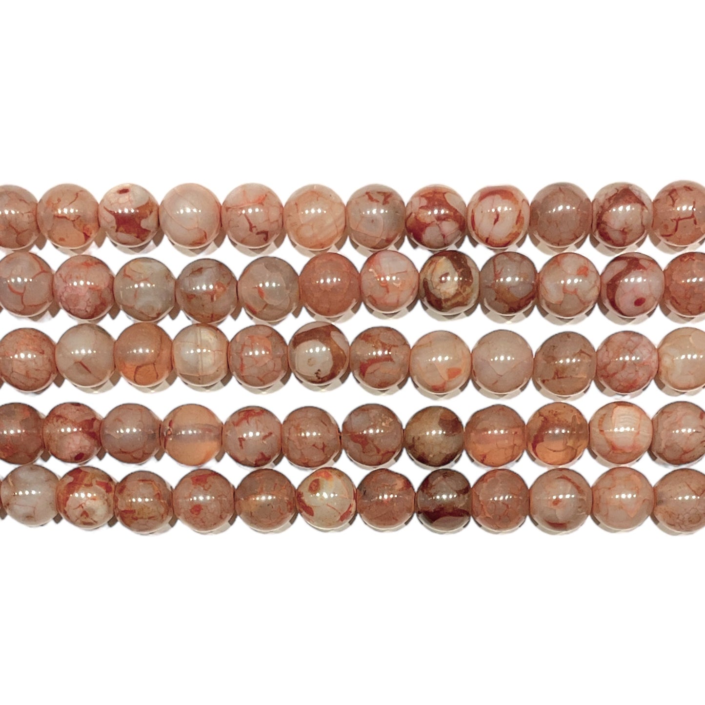 Fil de perle Agate du Tibet Dzi 8 mm #16 - Foliesbijoux