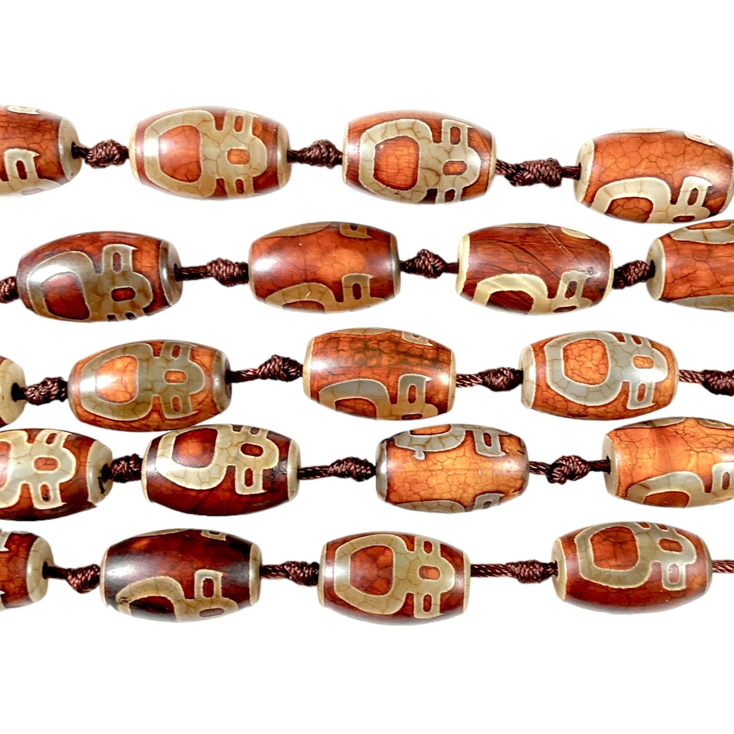 Fil Agate du Tibet 11 x 30 mm #1 - Foliesbijoux