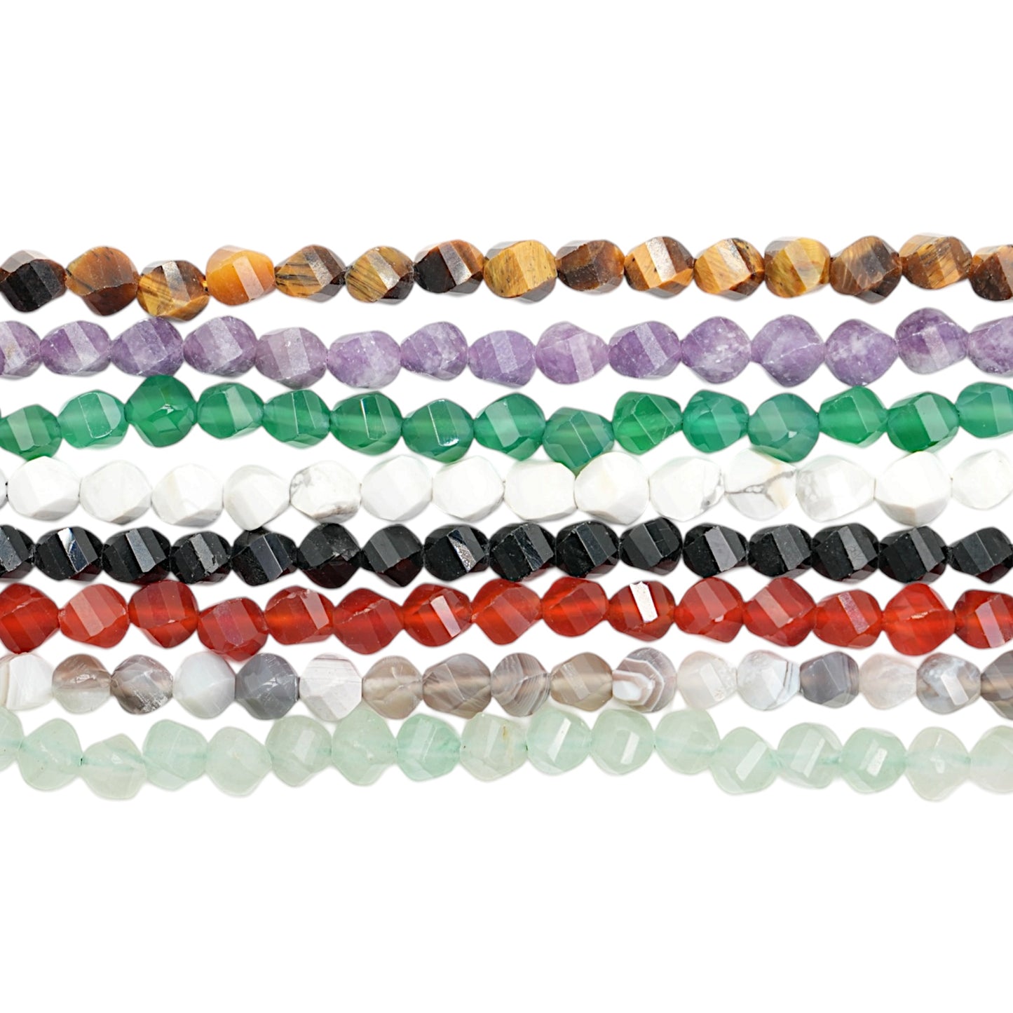Fil de perle ronde facetté 6 mm (8 pierres disponible)
