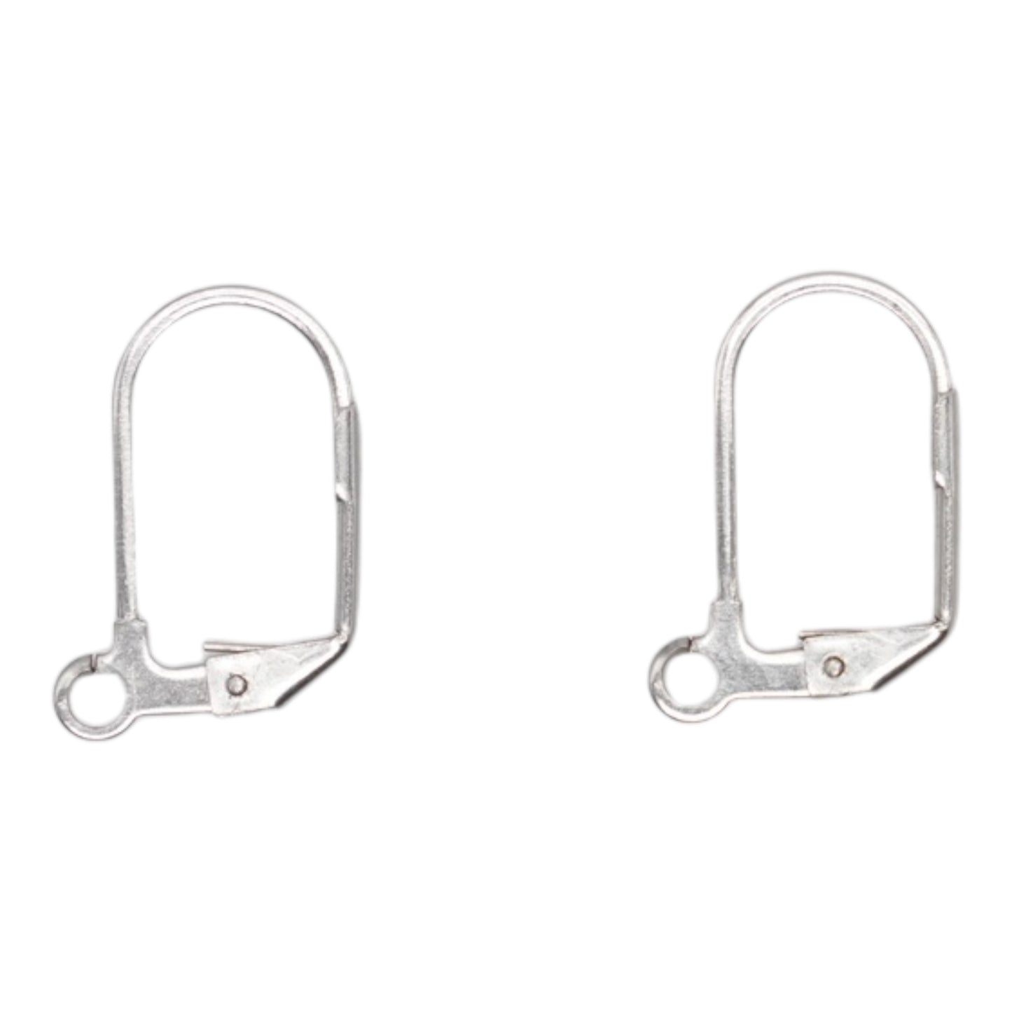 20 paires d’attache dormeuse pour boucle d’oreille en acier inoxydable argenté 1.8x1 cm BC (A-04)