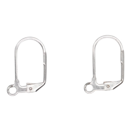 20 paires d’attache dormeuse pour boucle d’oreille en acier inoxydable argenté 1.8x1 cm BC (A-04)