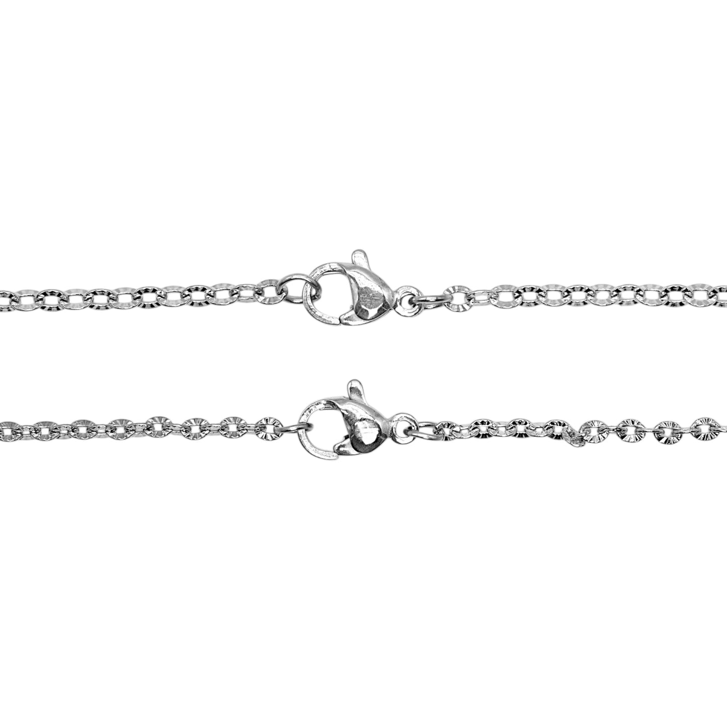 10 silver stainless steel chains model 9 (2 link sizes 0.4/0.5 available)