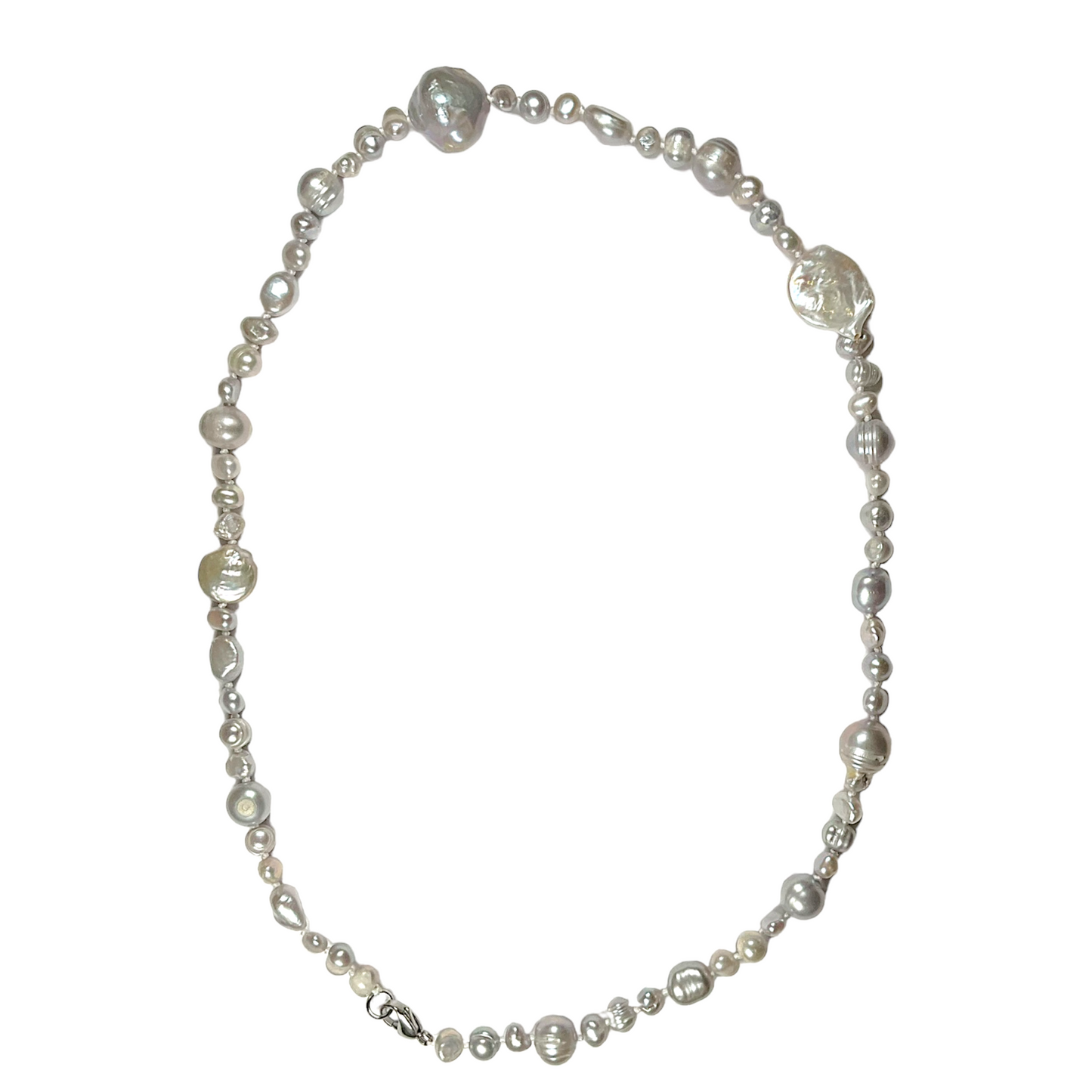 Collier en perles d’eau douce gris G-1