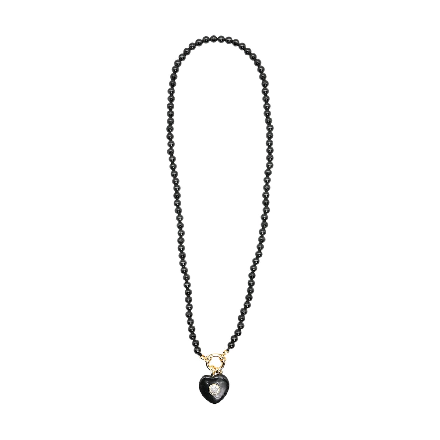 Collier/Pendentif coeur avec Zircon couleur aléatoire (5 pierres disponible)