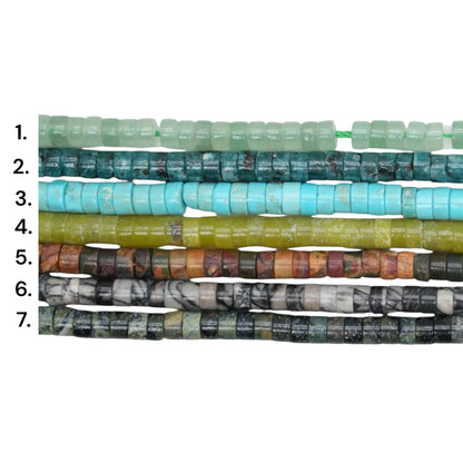 Fil de perle Heishi 4x2 mm en pierre naturelle