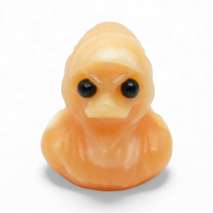 Figurine Canard avec capuche en Calcite jaune 4x4 cm