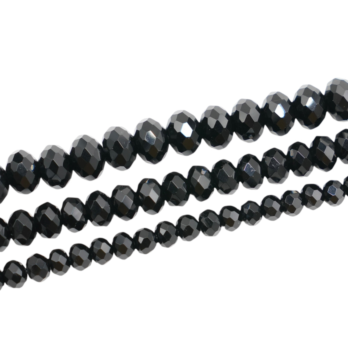 Fil de perles rondelle facettées Agate noire