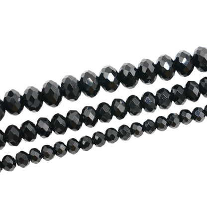 Fil de perles rondelle facettées Agate noire