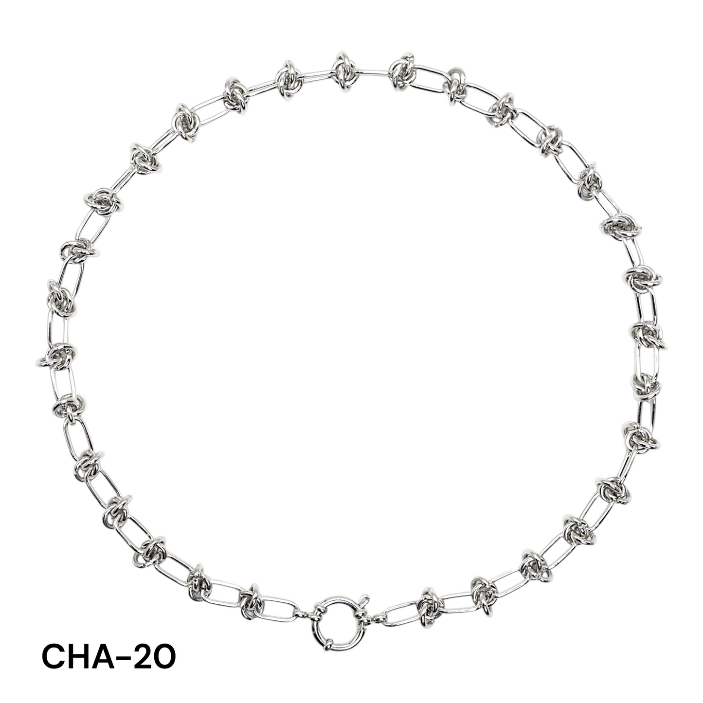 Chaîne de collier fermoir boué en acier inoxydable argenté référence CHA (5 modèles disponible) (Pendentif non inclus)