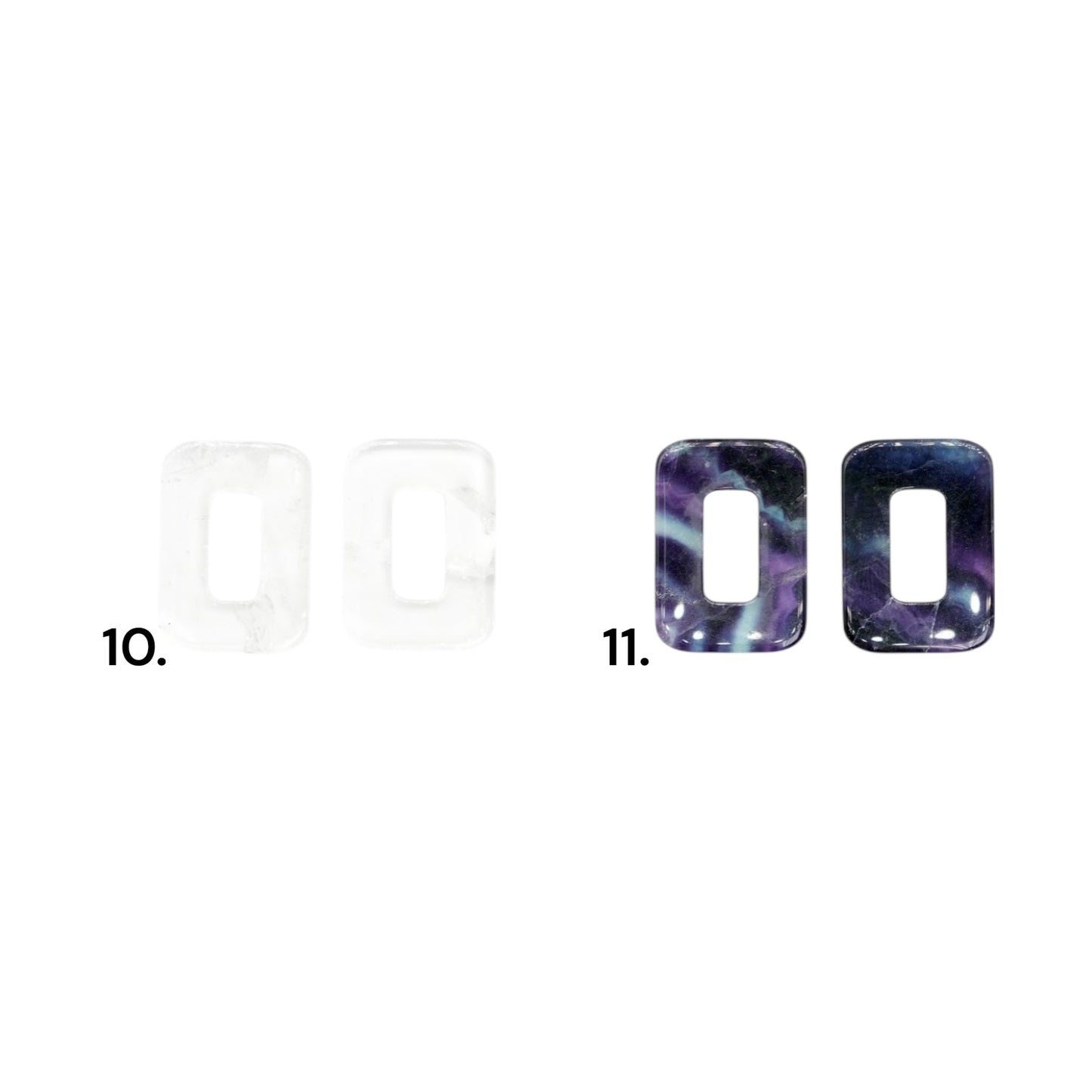 Lot de 2 charm’s forme rectangulaire arrondie pour boucle d’oreille (Créole non comprise) (2 tailles disponible)