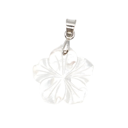 Hibiscus flower mother-of-pearl pendant 1.5 cm