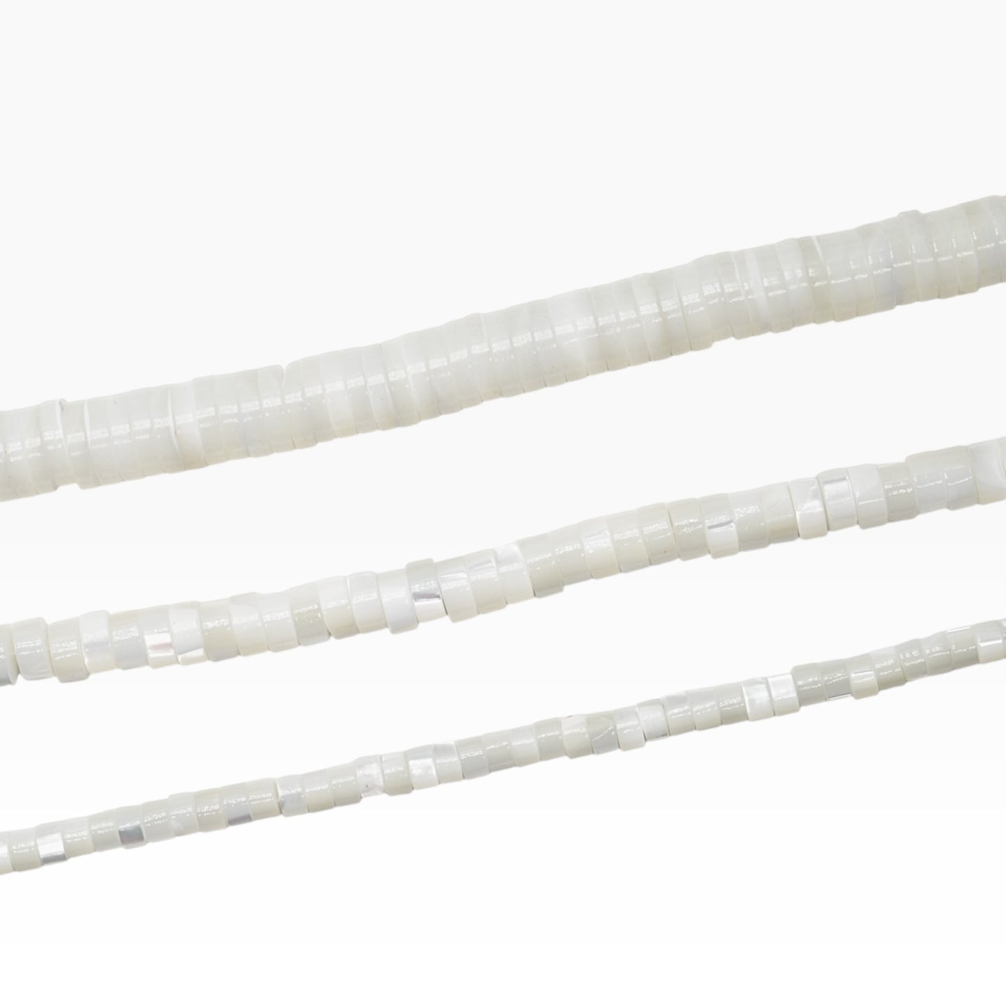 Fil de perle Heishi/Rondelle en Nacre blanche