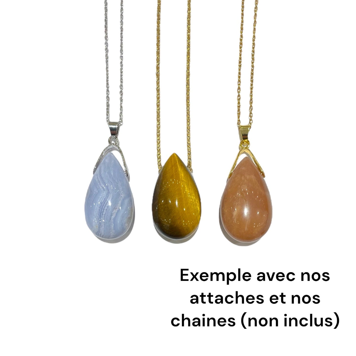 Pendentif Amazonite goutte percé sur le côté