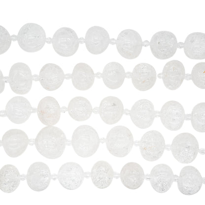 Fil de perles en Cristal de roche craquelé 15x20 mm