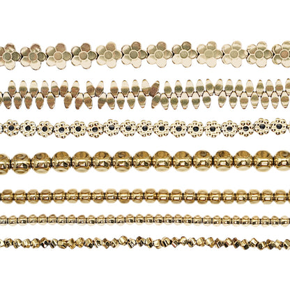 Fil de perle Hématite electroplaquée dorée HED (235 à 239)