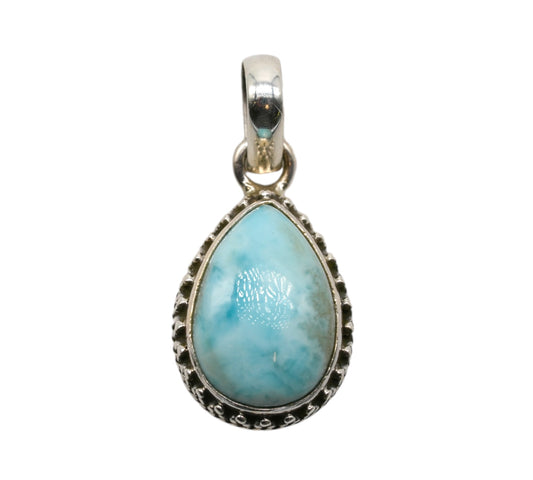 Pendentif Larimar de Republique dominicaine & argent 925