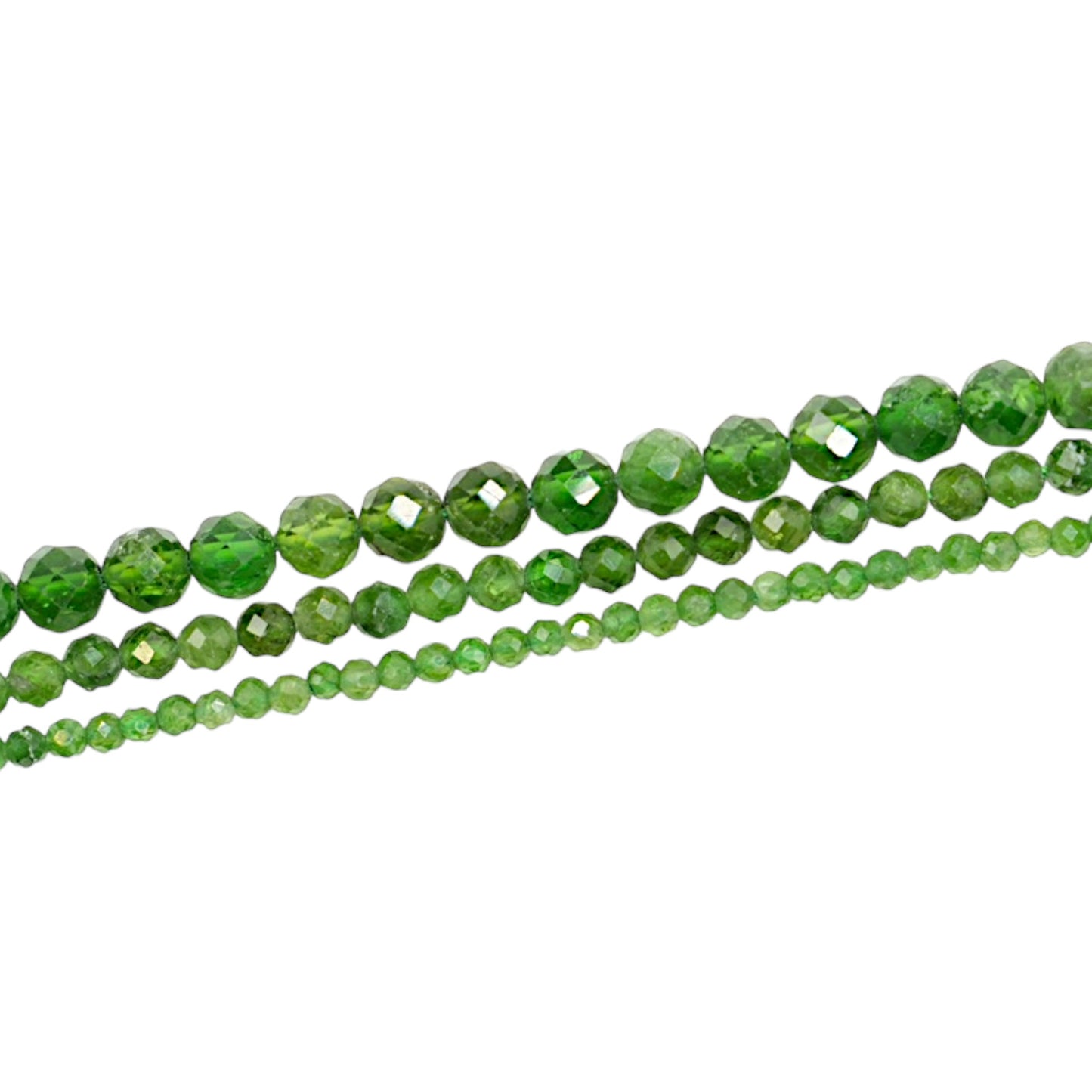 Fil de perles facettées Diopside