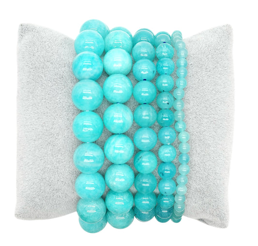 Bracelet Amazonite Pérou foncé AA