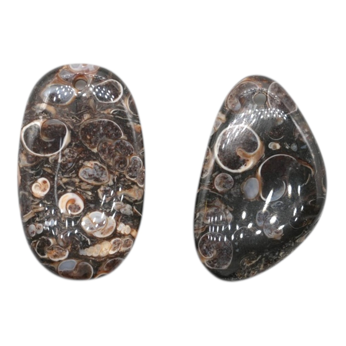 Pendentif Agate Turitelle forme aléatoire percé devant réf 12x20