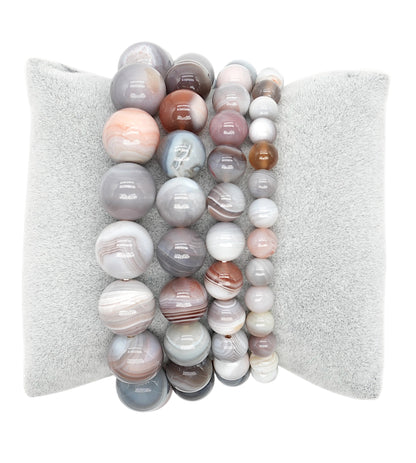 Bracelet Agate Botswana rose AA