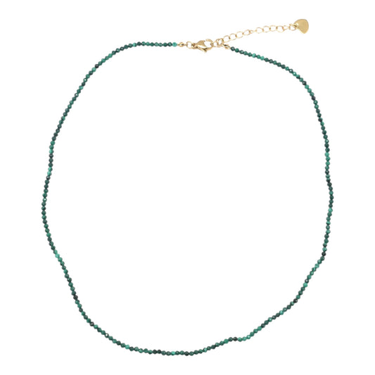 Collier Malachite 2-3mm acier inoxydable doré/argenté