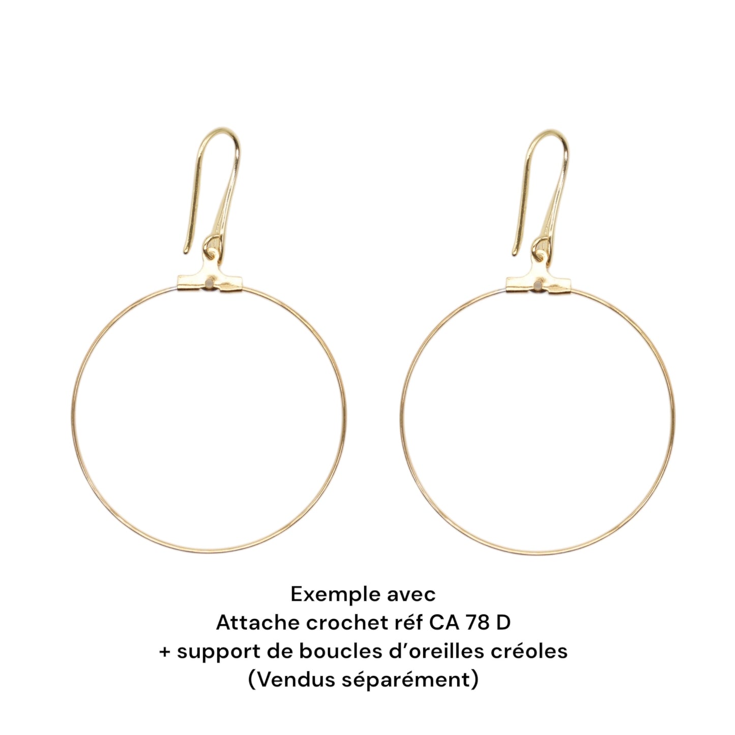 10 paires d’attache crochet  CA 78 D pour boucle d’oreille en acier inoxydable doré 2x1 cm