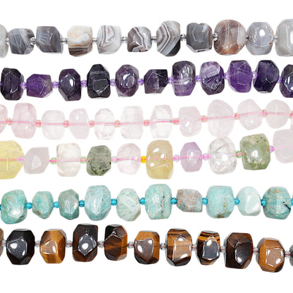 Fil de perle rectangle facetté en pierre naturelle 13x18 mm (12 pierres disponible)