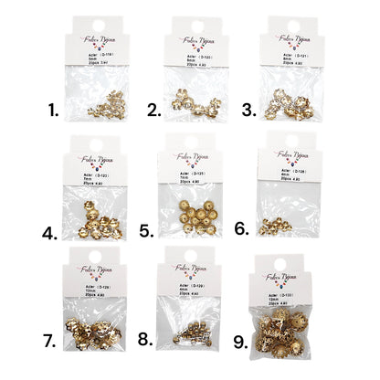 Lot de 20 breloques intercalaire en acier doré (9 modèles disponible)