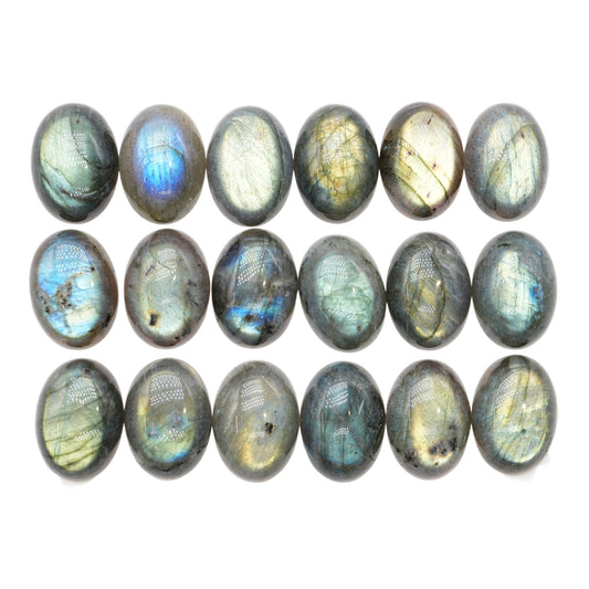 Lot de 18 pendentif Cabochon ROND Labradorite AAA 18x25 mm